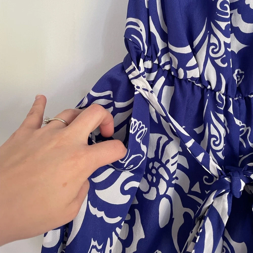 Navy and White Lilly Pulitzer Strapless Romper - Picture 4 of 8